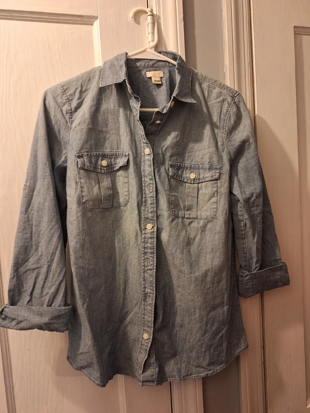 J. Crew Light Blue Chambray Button-Down Shirt Going To Charity Soon